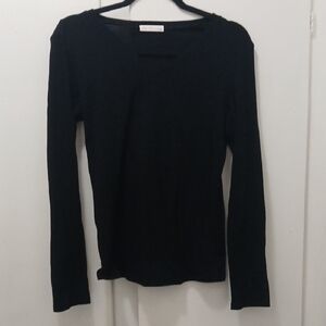 Active Basic Black Long Sleeve Tee